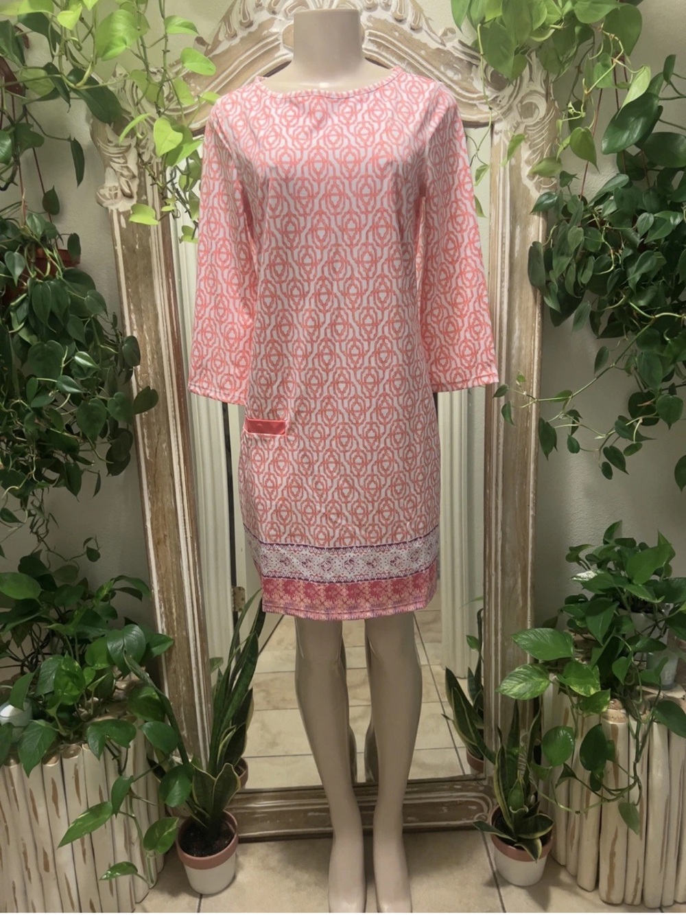 Cabana Life Pink Printed Shift Dress